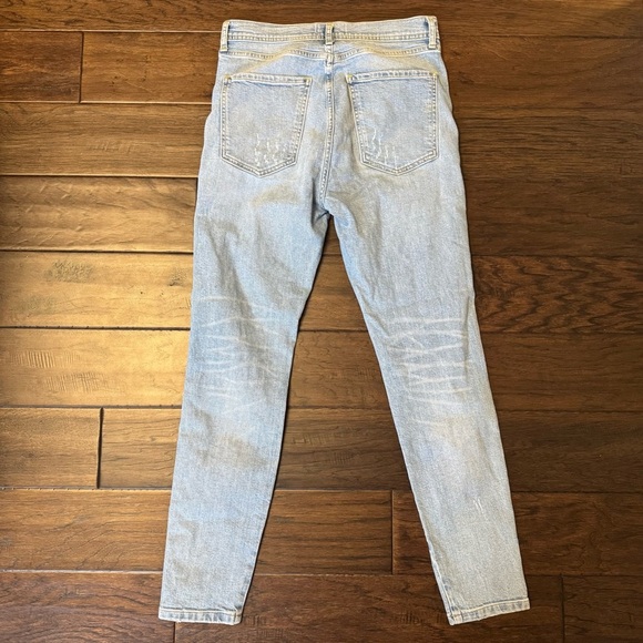 Agolde Light Blue Distressed Skinny Jeans - Picture 2 of 11